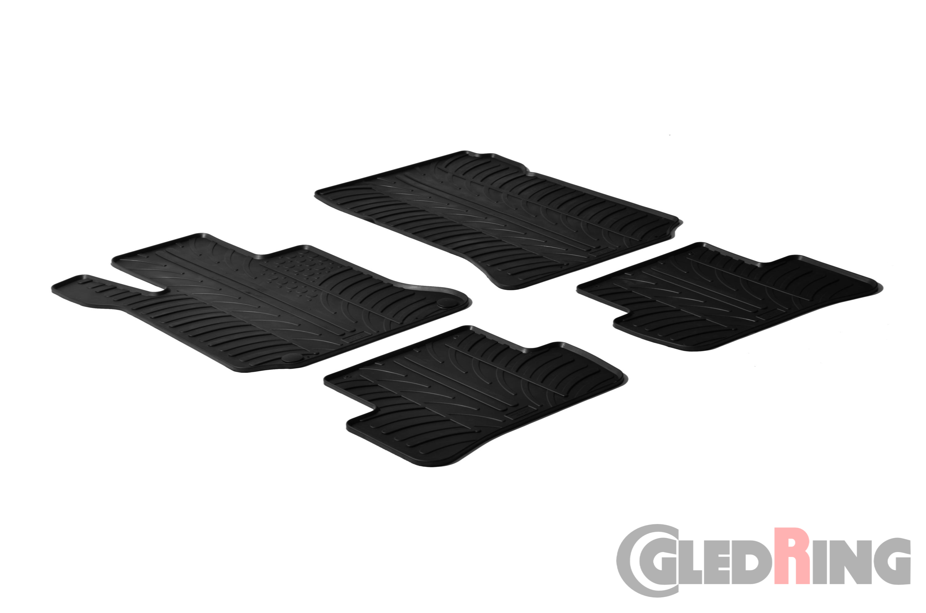 Original Gledring Passform Fußmatten Gummimatten 4 Tlg.+Fixing - MERCEDES-BENZ C Klasse W204 204 2007-2013