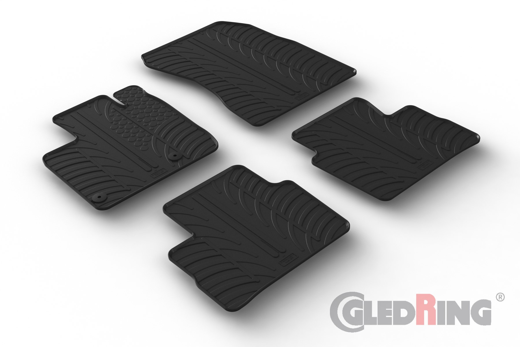 Original Gledring Passform Fußmatten Gummimatten 4 Tlg.+Fixing - NISSAN Qashqai 08.2021->