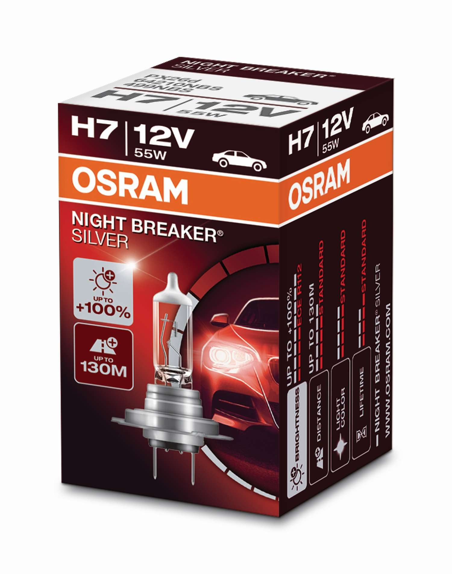 Osram Night Breaker® Silver Glühlampe H7 PX26d 12V 55W 1 Stück
