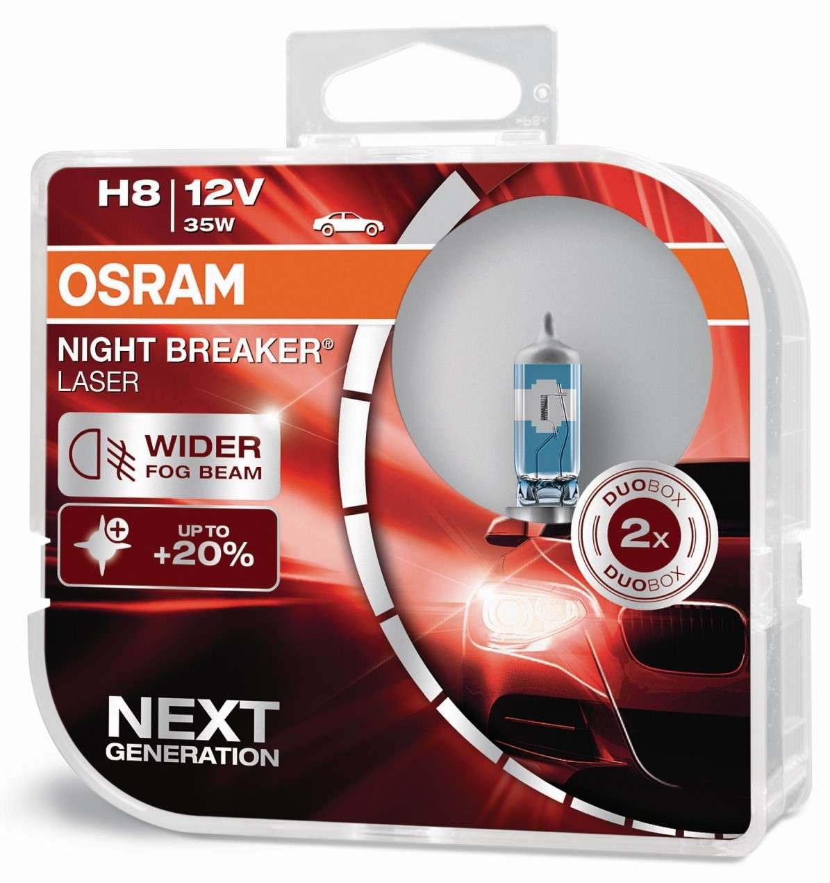 Osram Night Breaker® Laser Glühlampe H8 PGJ19-1 12V 35W Doppelpack