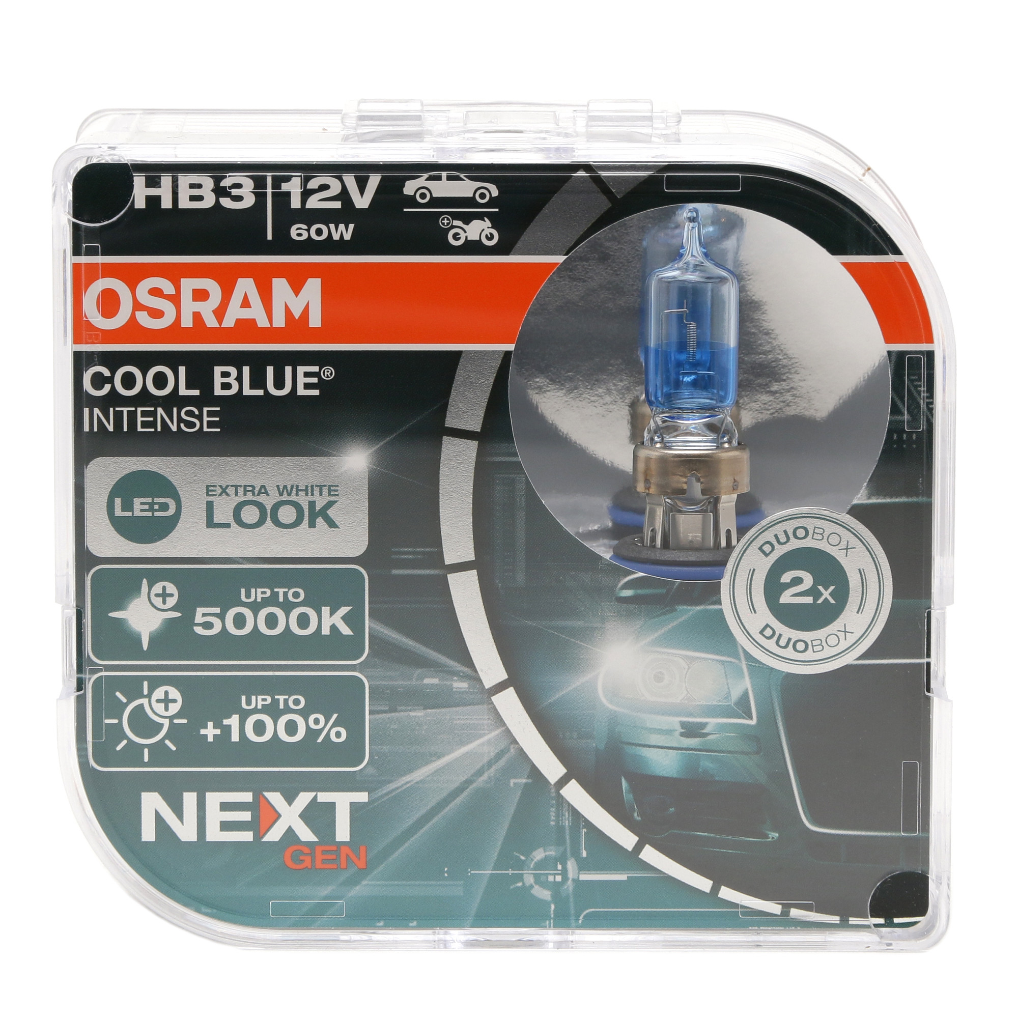 Osram Cool Blue Intense Next Gen Glühlampe HB3 P20d 12V 60W >5000K Doppelpack