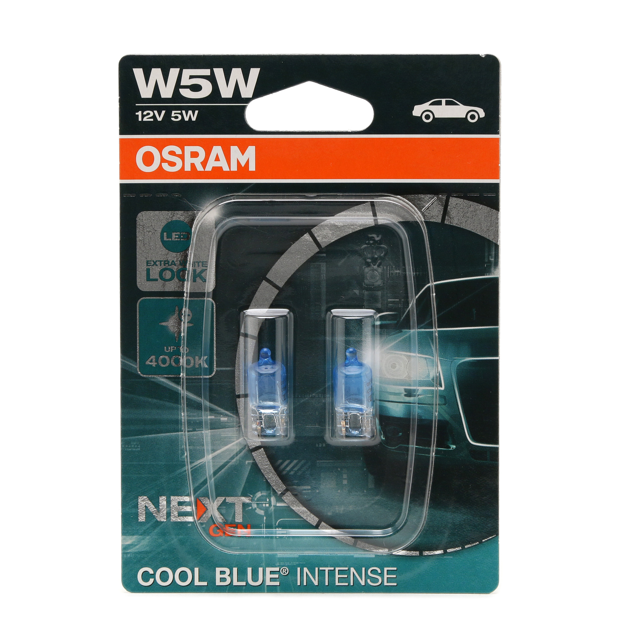 Osram Cool Blue Intense Next Gen Glühlampe W5W W2.1x9.5d 12V 5W 4000K Doppelpack