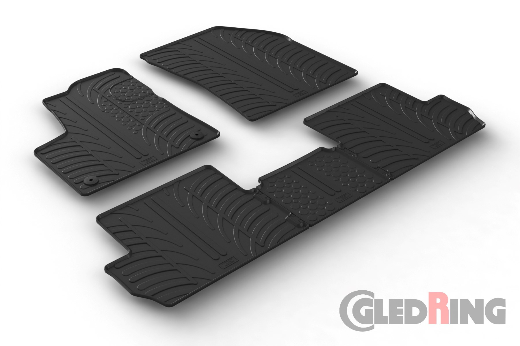Original Gledring Passform Fußmatten Gummimatten 5 Tlg.+Fixing - PEUGEOT 3008 09.2016-2024 (für Hybrid)