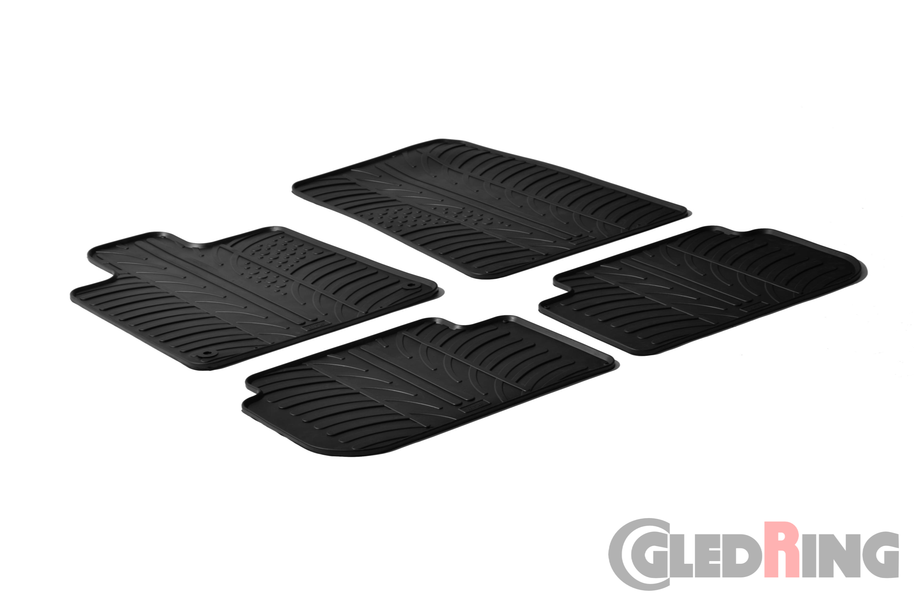 Original Gledring Passform Fußmatten Gummimatten 4 Tlg.+Fixing - PEUGEOT 407 2004 ->