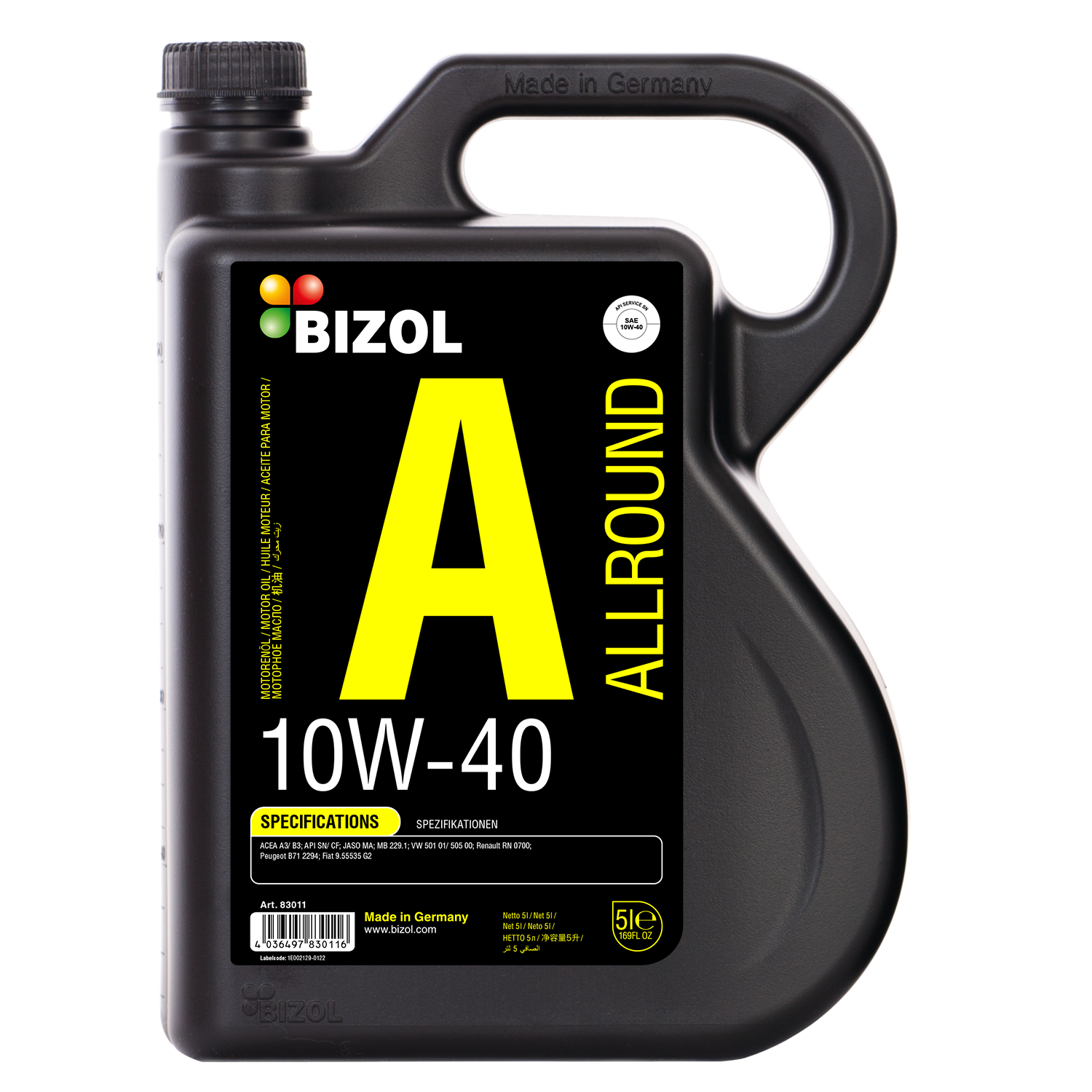 BIZOL Allround Motoröl 10W-40 - 4 Liter