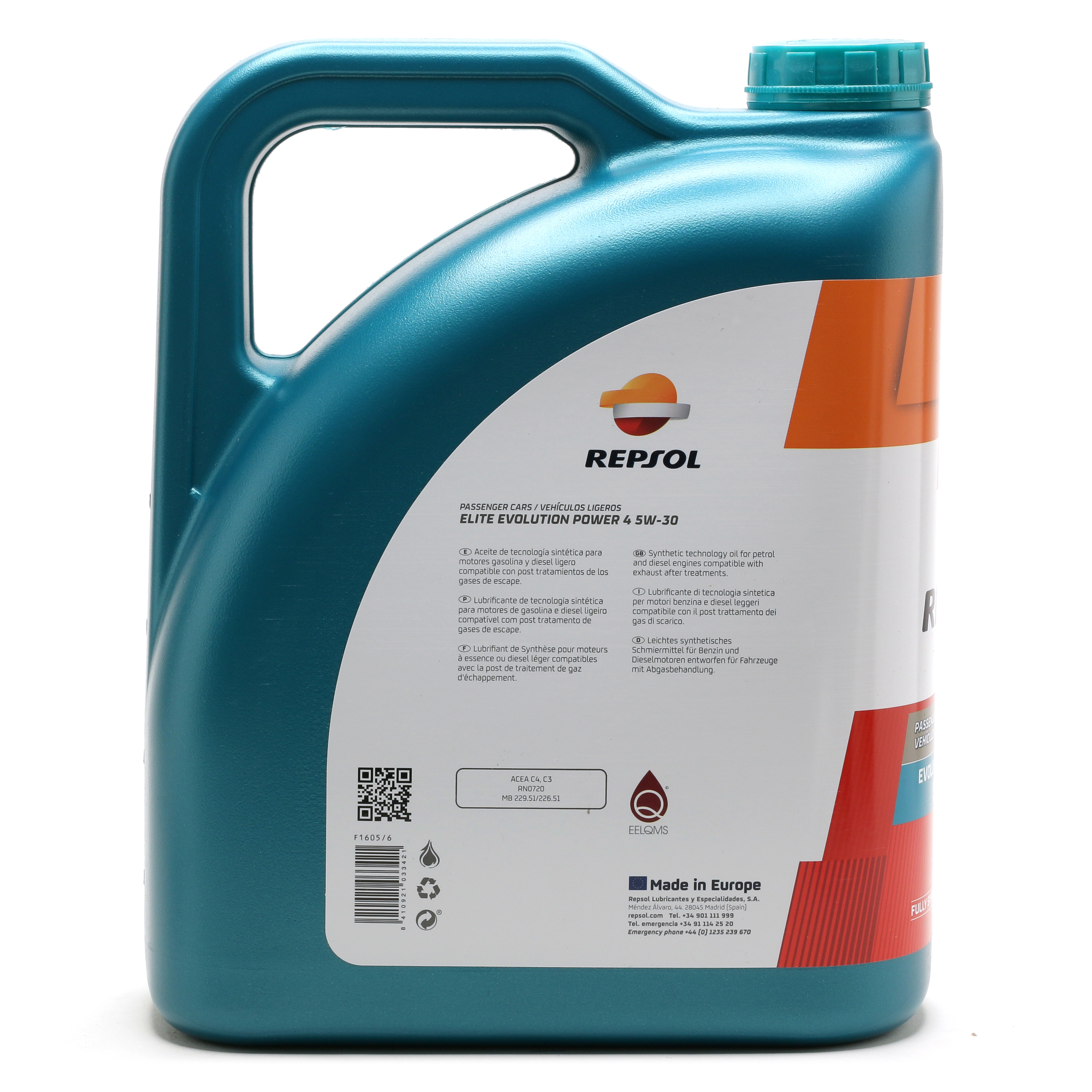 Repsol Motoröl ELITE EVOLUTION POWER 4 5W30 5 Liter