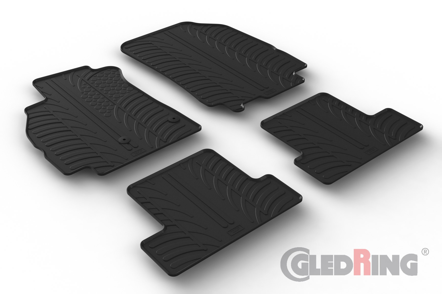 Original Gledring Passform Fußmatten Gummimatten 4 Tlg.+Fixing - RENAULT Megane III Coupe 2008-2016