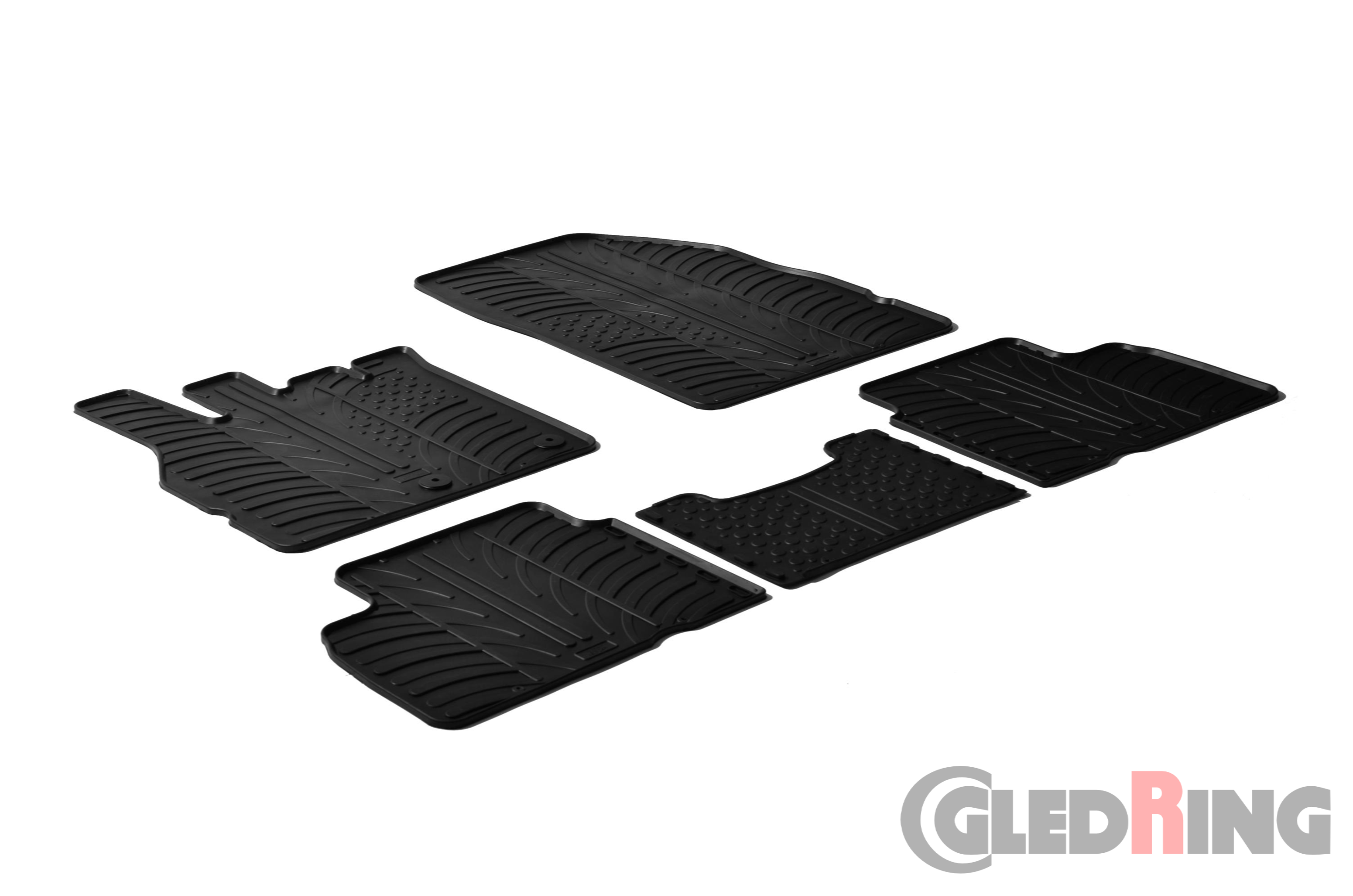 Original Gledring Passform Fußmatten Gummimatten 5 Tlg.+Fixing - RENAULT Scenic III. 2009-> / FL 2013-10.2016