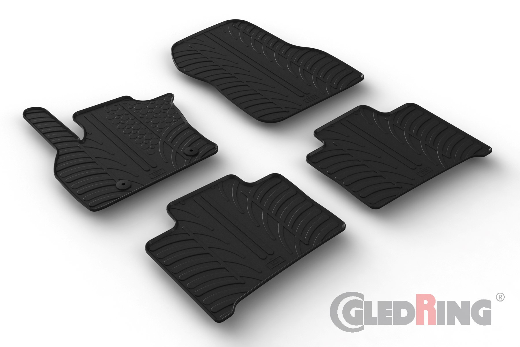 Original Gledring Passform Fußmatten Gummimatten 4 Tlg.+Fixing - RENAULT ZOE 2012-> / FL 2019-> ELEKTRO