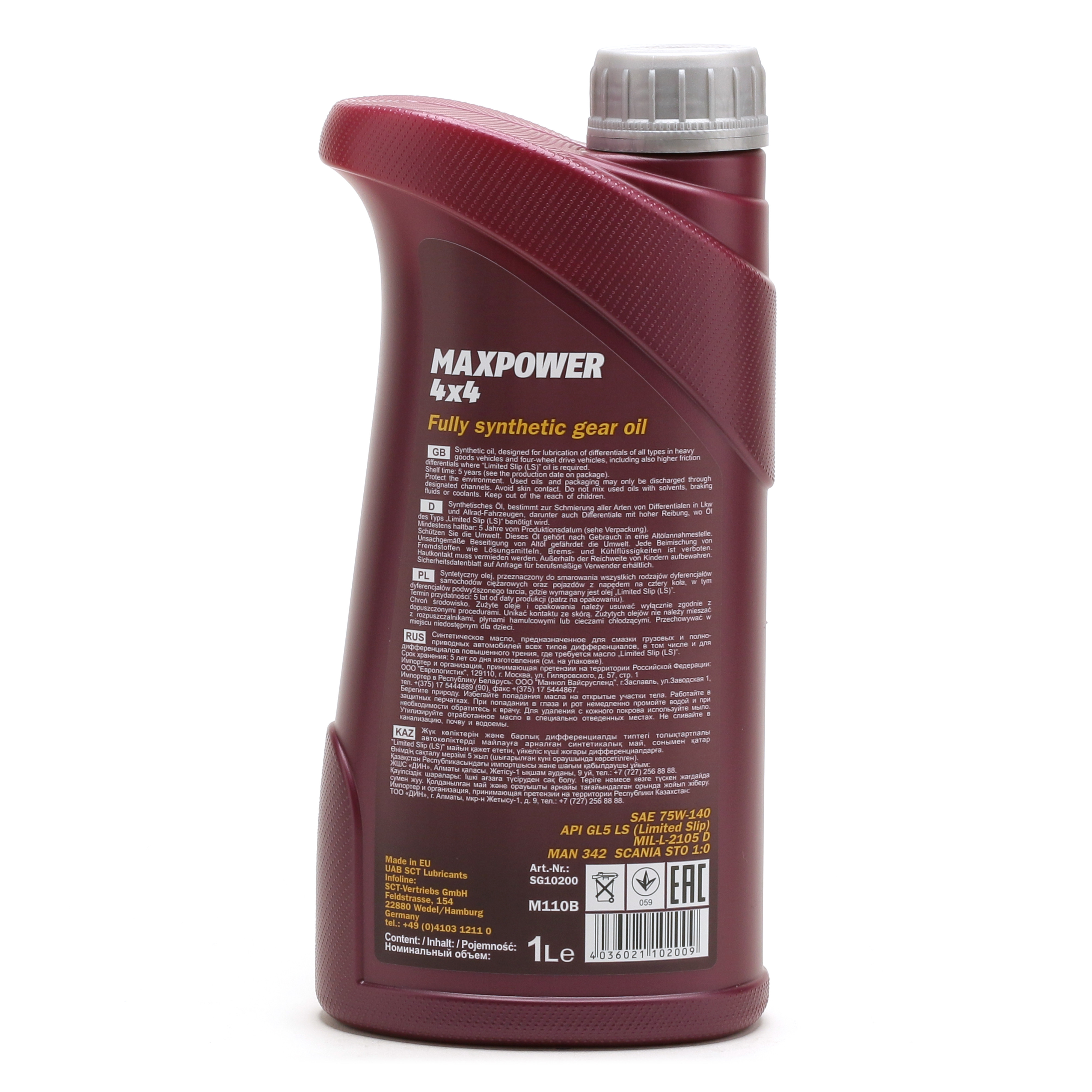 Mannol 8102 Maxpower 4x4 75W-140 Getriebeöl 1l Flasche