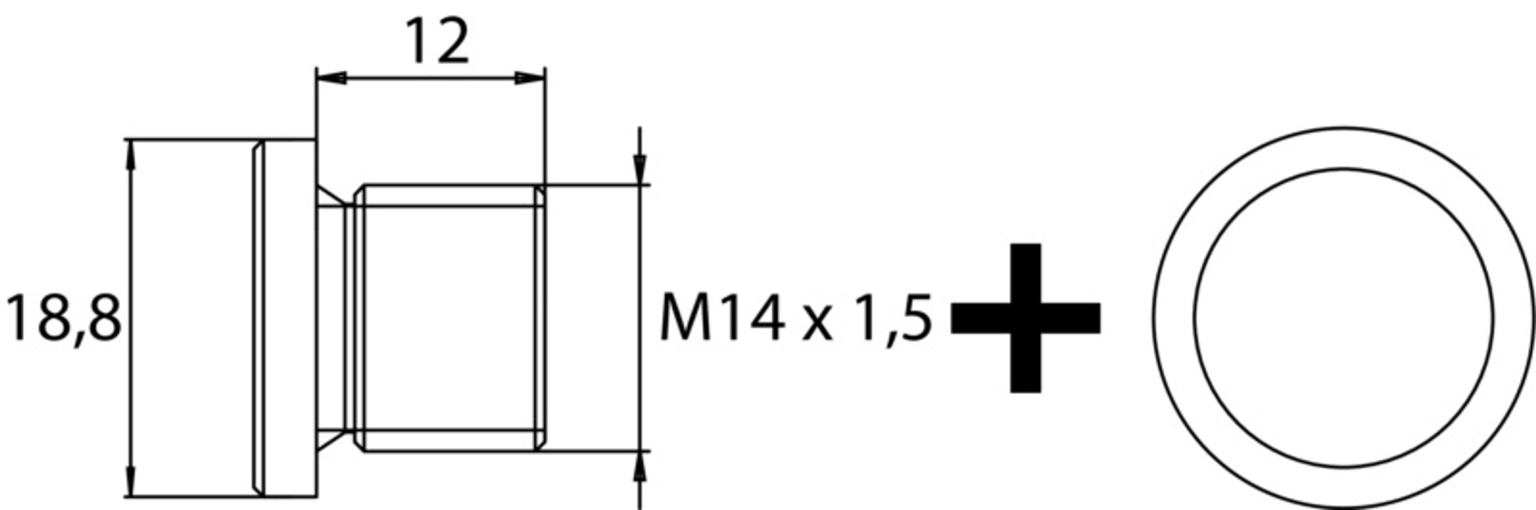 Ölablassschraube M14 x 1,5 x 12, mit Dichtring, Stahl verzinkt 1Stk.