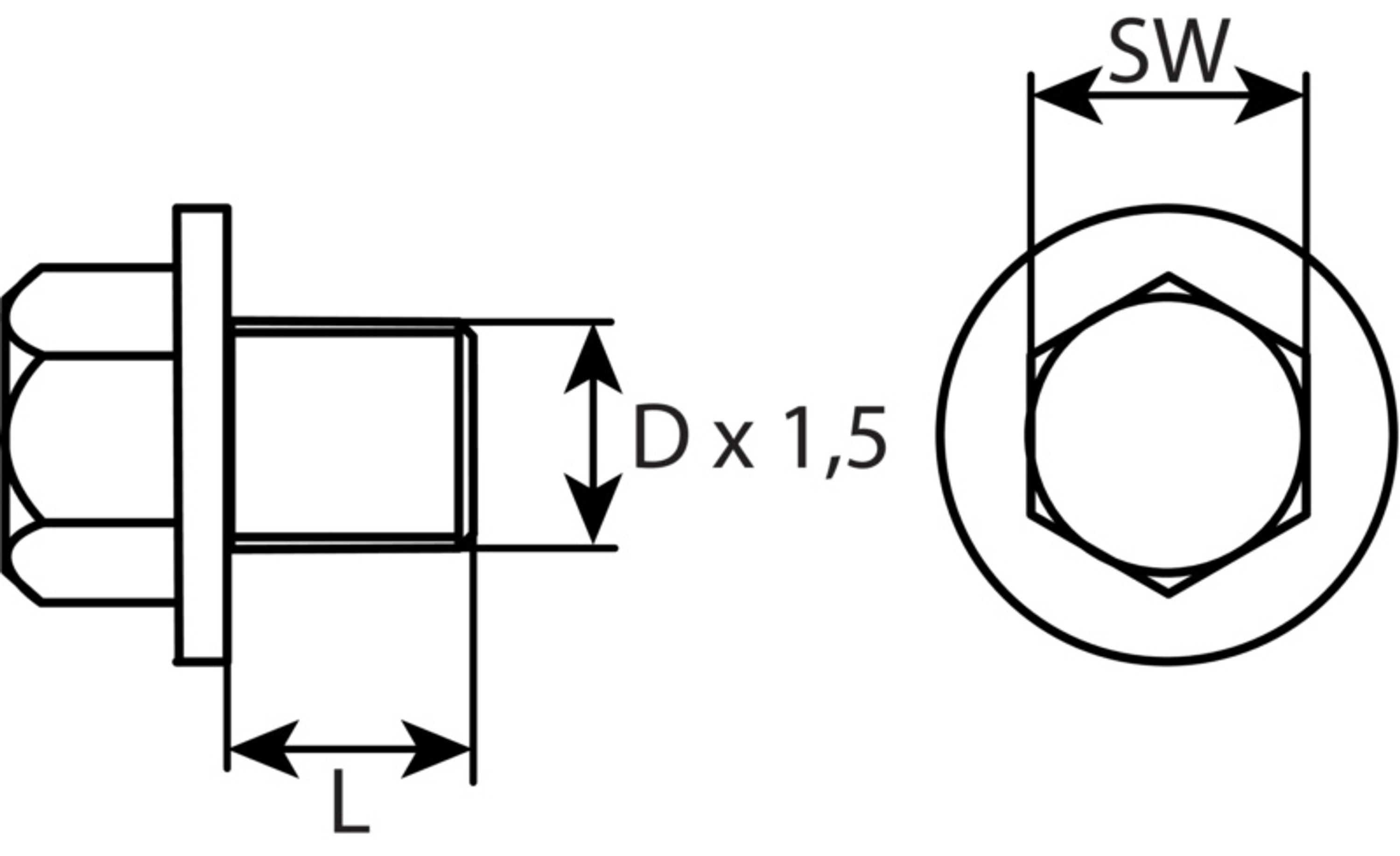 Ölablassschraube M14 x 1,5 x 13, mit Dichtring, Stahl verzinkt 1Stk.