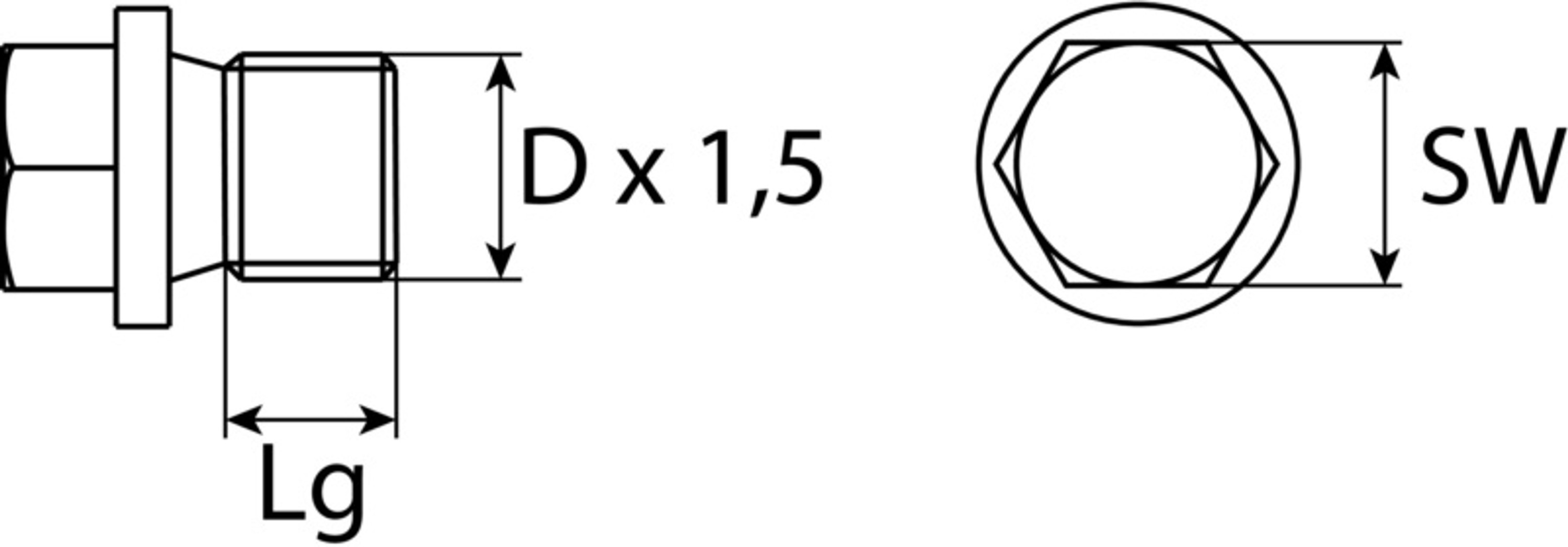 Ölablassschraube M12 x 1,25 x 22 Stahl verzinkt 1Stk.