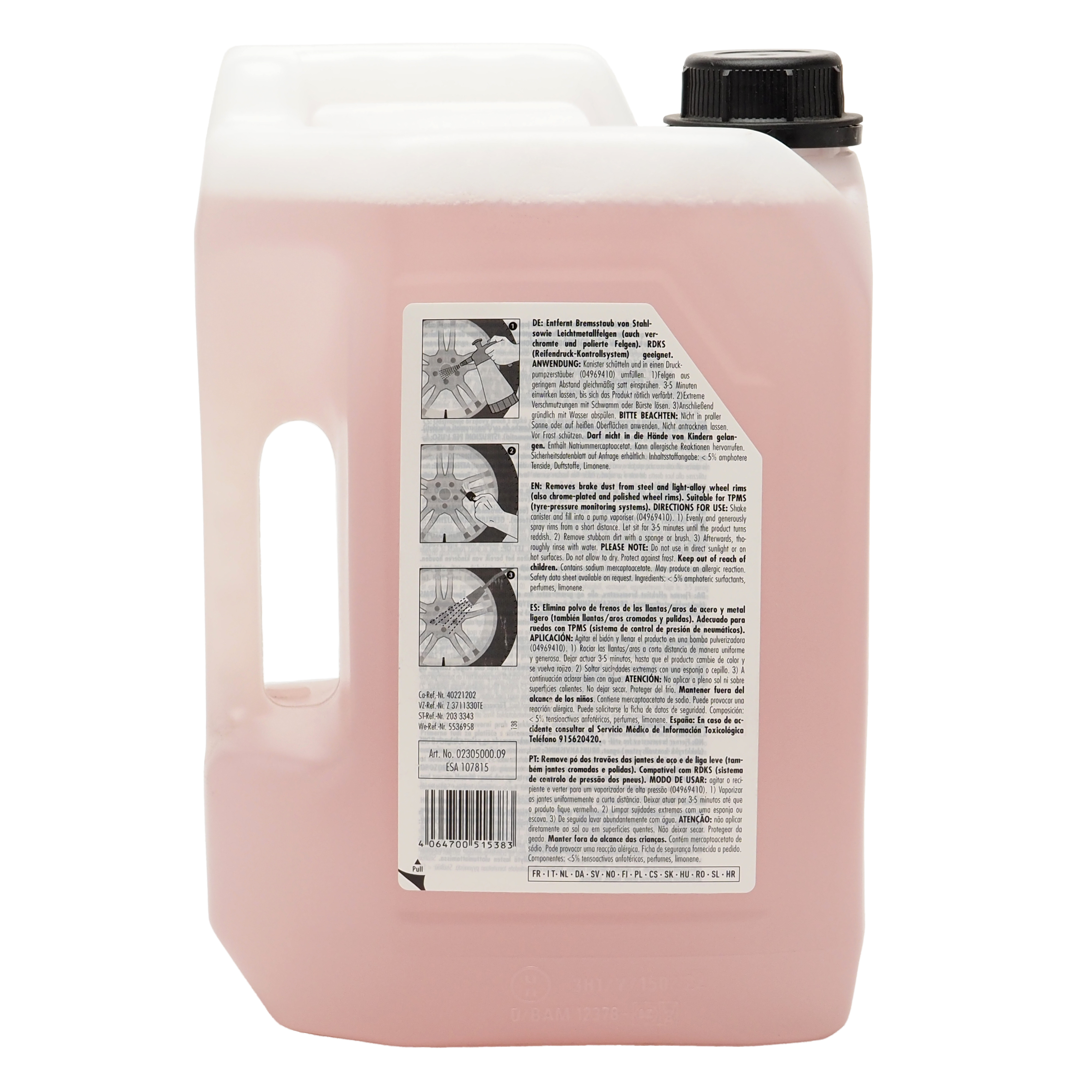 SONAX ProfiLine FelgenReiniger säurefrei 5L entfernt Bremsstaub von Stahl- sowie Leichtmetallfelgen | Art-Nr. 02305000