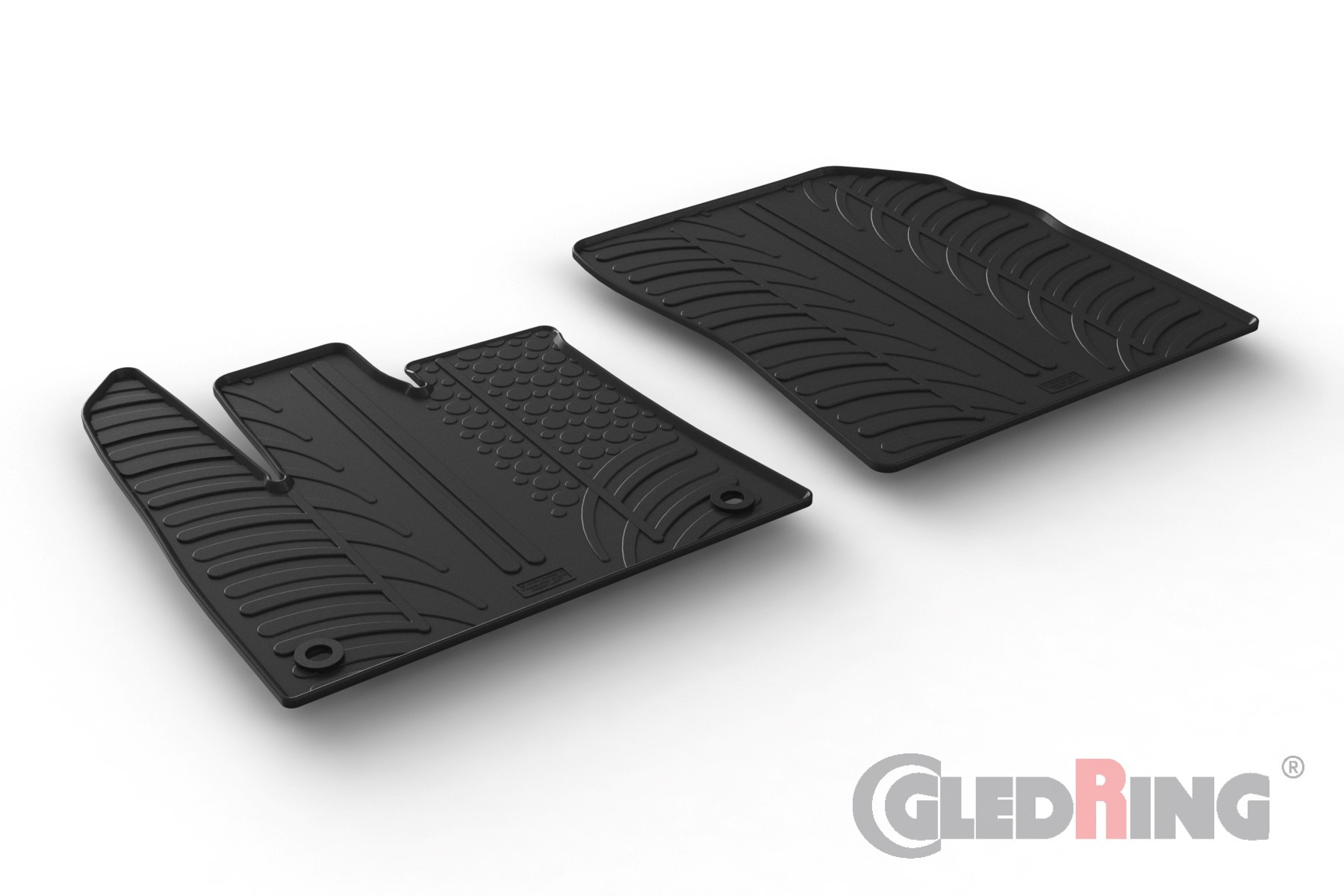 Original Gledring Passform Fußmatten Gummimatten 2 Tlg.-Fixing - CITROEN Berlingo 09.2019-> Transporter ovaler Fixing