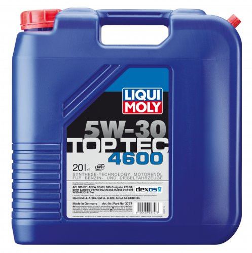 Liqui Moly 3757 5W-30 Top Tec 4600 Motoröl 20l Kanister