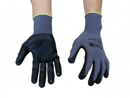 Mechaniker-Handschuhe mit Nitrilnoppen Gr.10