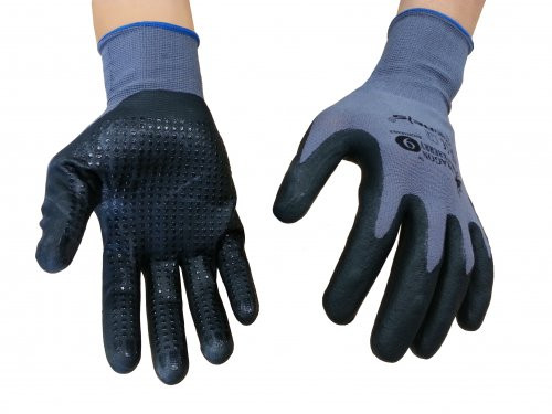 Mechaniker-Handschuhe mit Nitrilnoppen Gr.9