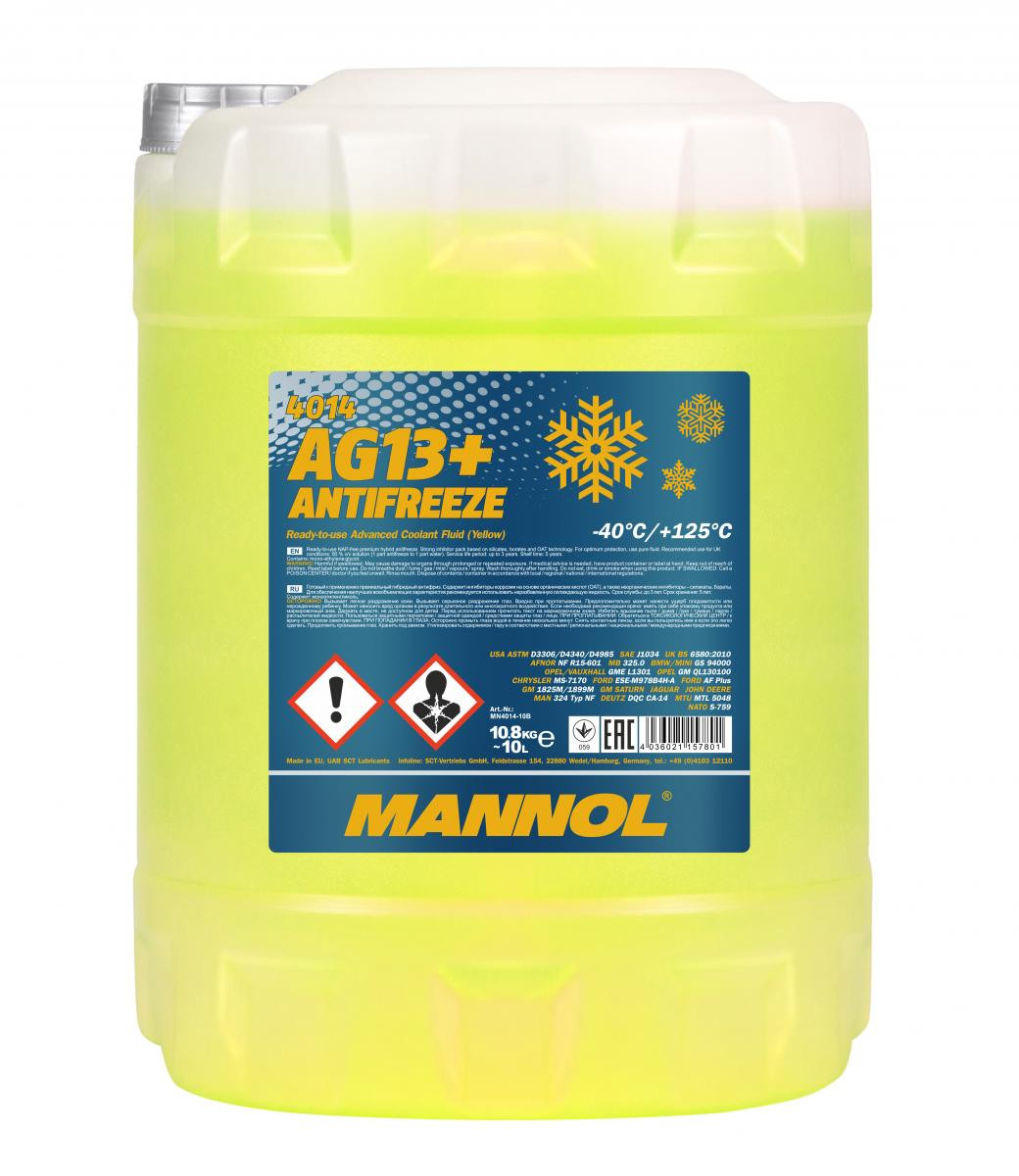Mannol 4014 AG13+ Advanced Kühlerfrostschutz Fertigmischung -40° 10l Kanister