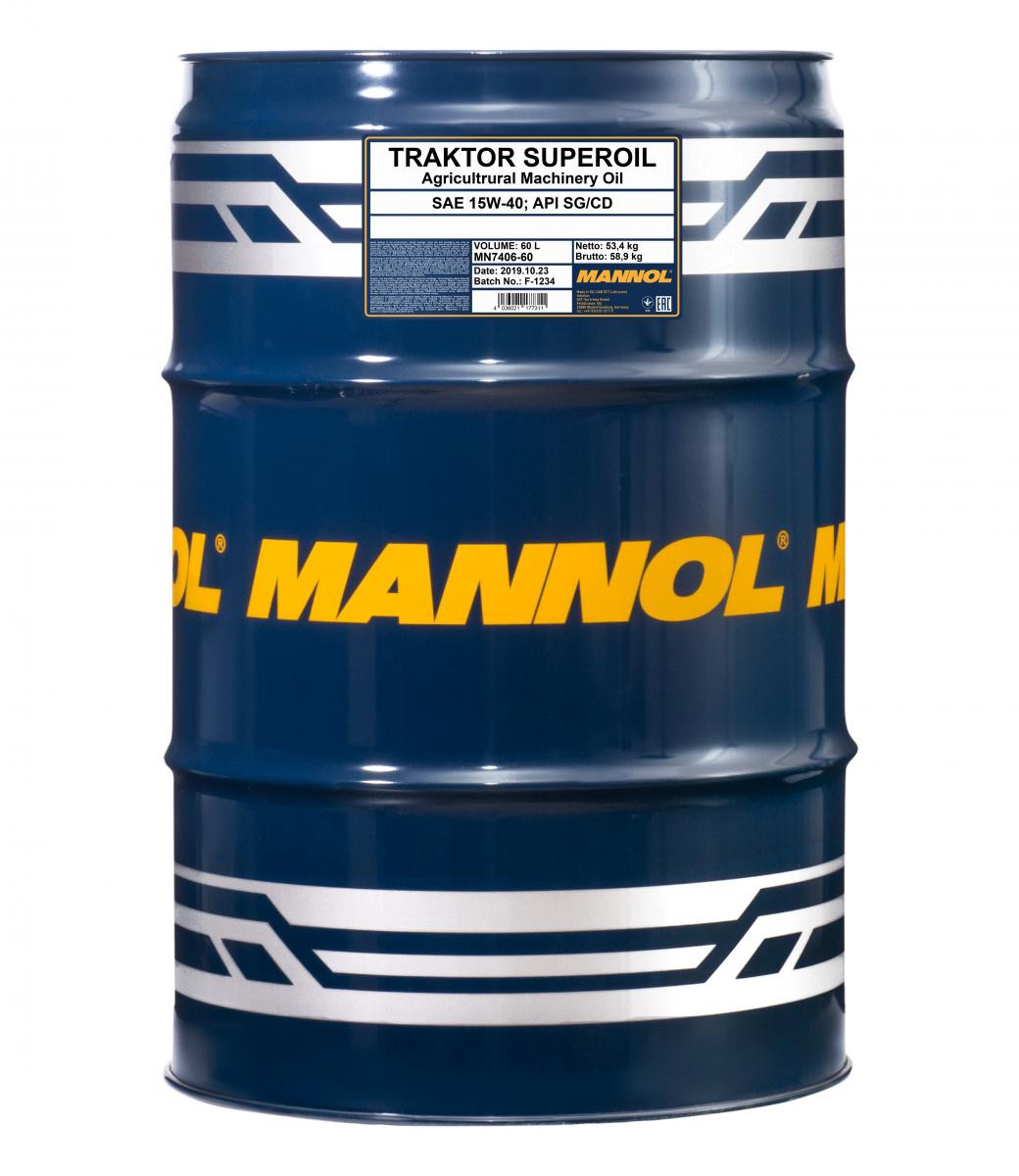 Mannol 7406 Traktor Superoil 15W-40 mineralisches Motoröl 60l Fass