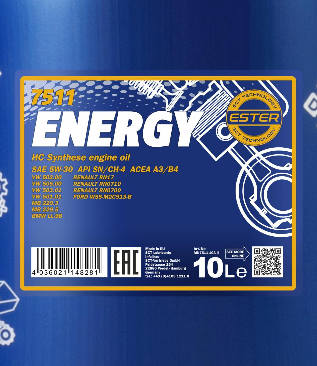 Mannol 7511 Energy 5W-30 synthetisches Motoröl 10l Kanister