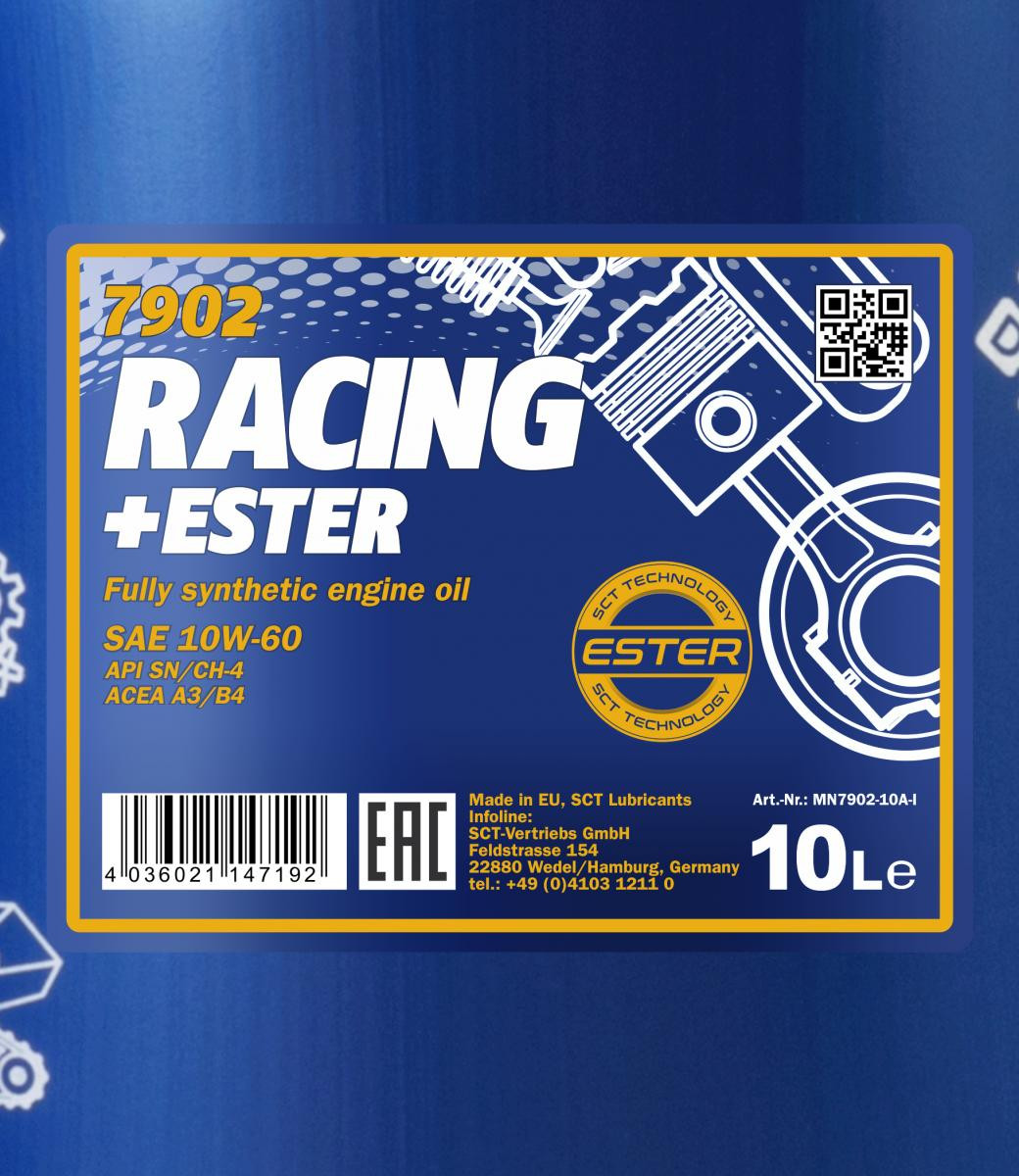 Mannol 7902 Racing + Ester 10W-60 synthetisches Motoröl 10l Kanister