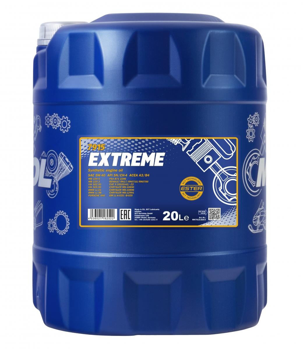 Mannol 7915 Extreme 5W-40 synthetisches Motoröl 20l Kanister