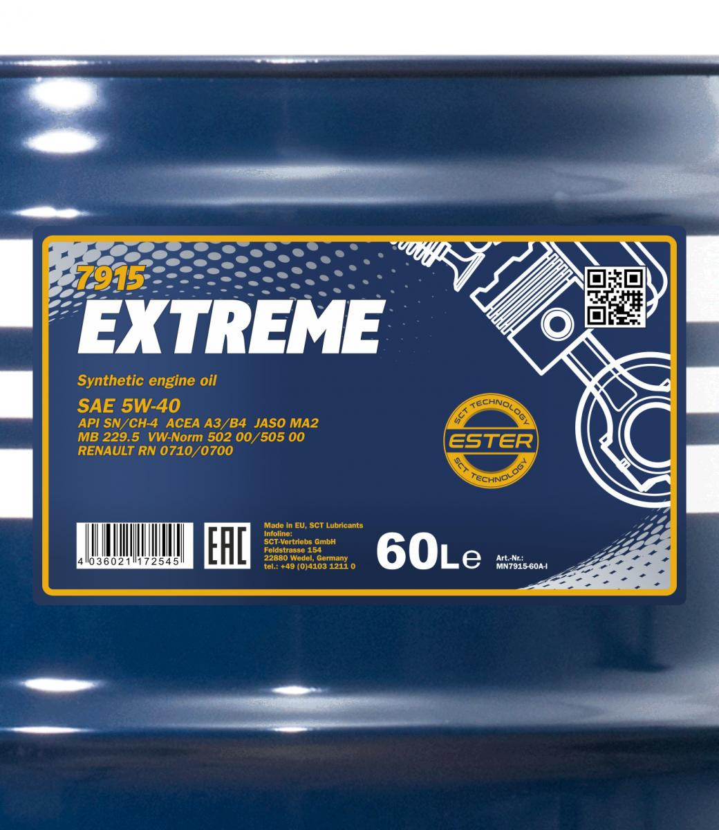 Mannol 7915 Extreme 5W-40 synthetisches Motoröl 60l Fass