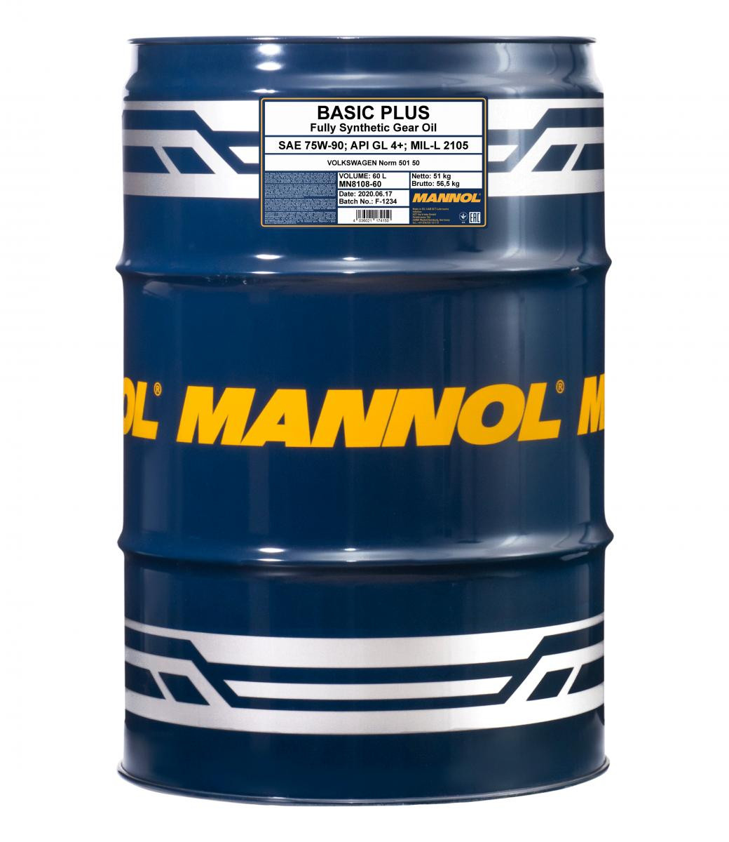 Mannol 8108 Basic Plus 75W-90 Getriebeöl 60l Fass