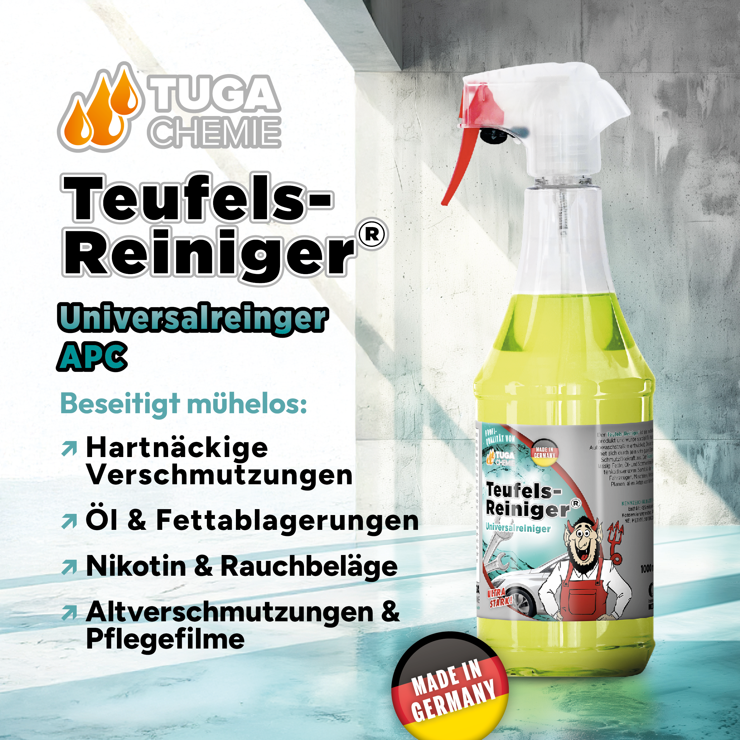 Tuga Chemie - Teufels-Reiniger (Intensiv alles Reiniger) 1L Spraydose