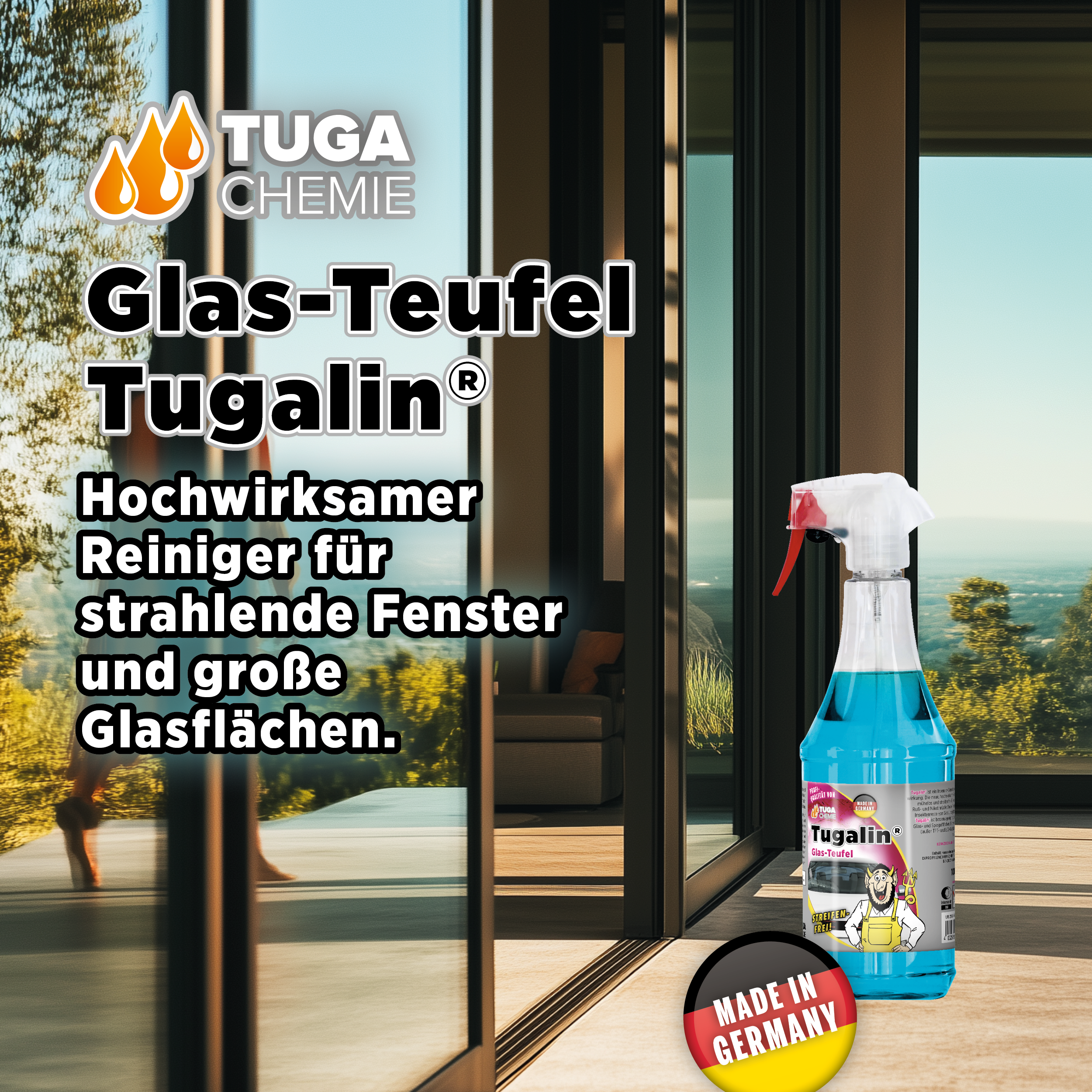 Tuga Chemie - Tugalin Nano (Glasreiniger mit Langzeitwirkung) 1L Spraydose