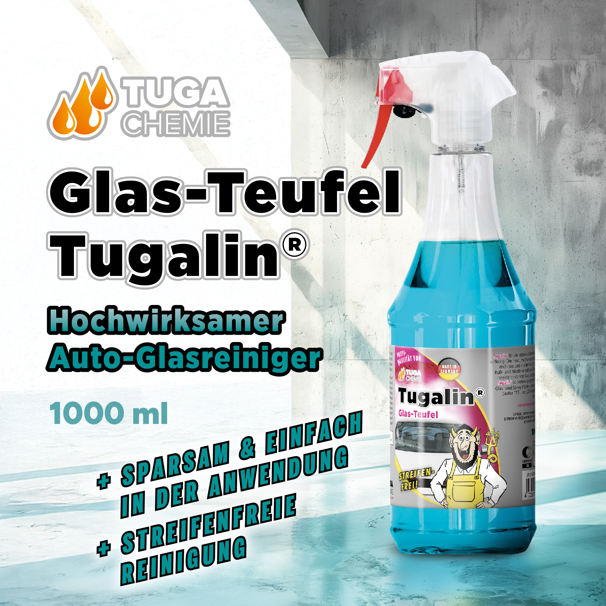 Tuga Chemie - Tugalin Nano (Glasreiniger mit Langzeitwirkung) 1L Spraydose