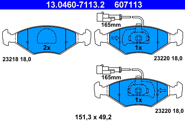 ATE Bremsbelagsatz, Scheibenbremse