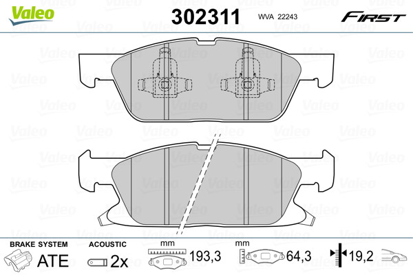VALEO Bremsbelagsatz, Scheibenbremse