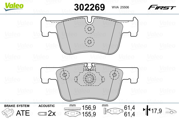 VALEO Bremsbelagsatz, Scheibenbremse