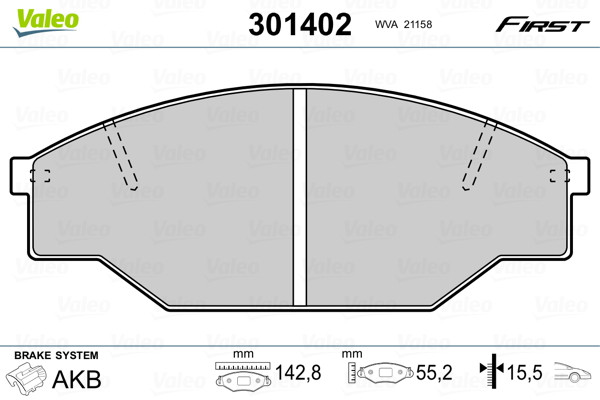 VALEO Bremsbelagsatz, Scheibenbremse
