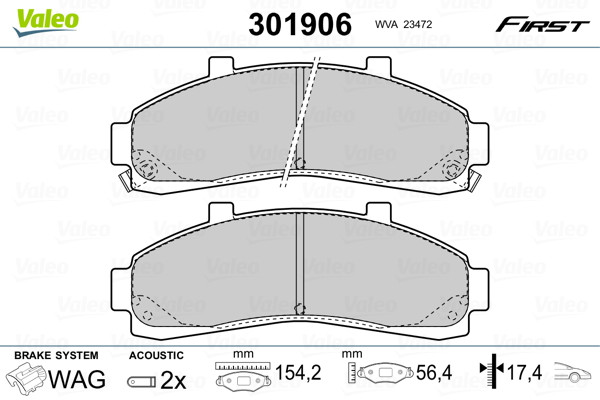 VALEO Bremsbelagsatz, Scheibenbremse VALEO Bremsbelagsatz, Scheibenbremse