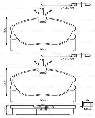 BOSCH Bremsbelagsatz, Scheibenbremse