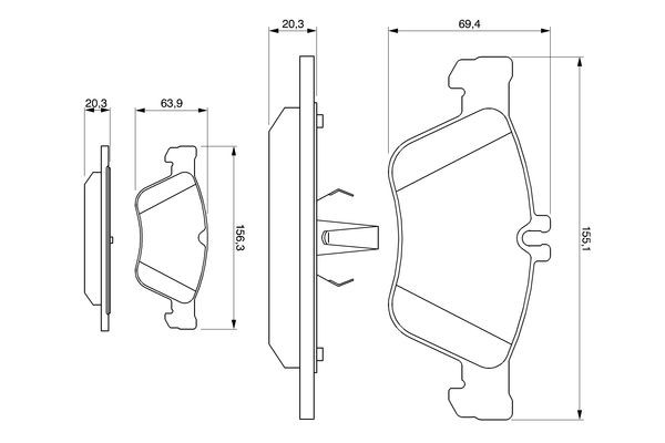 BOSCH Bremsbelagsatz, Scheibenbremse