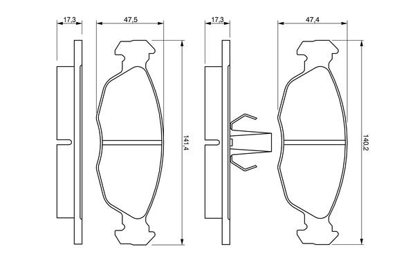 BOSCH Bremsbelagsatz, Scheibenbremse