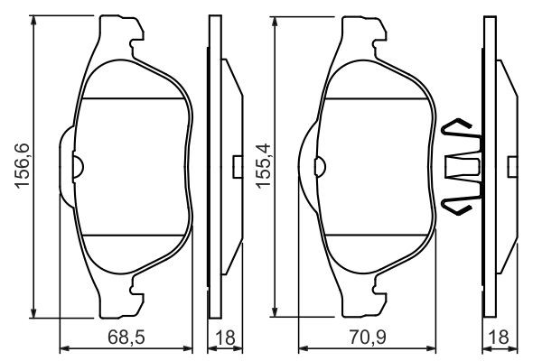 BOSCH Bremsbelagsatz, Scheibenbremse