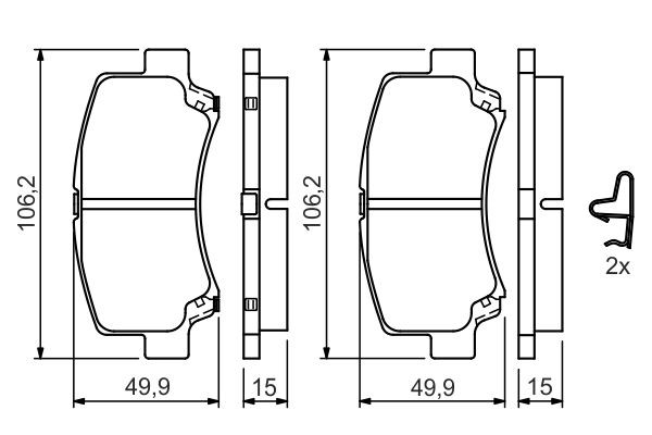 BOSCH Bremsbelagsatz, Scheibenbremse