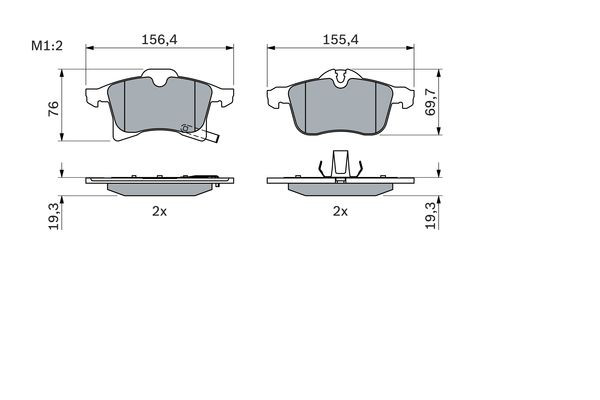 BOSCH Bremsbelagsatz, Scheibenbremse