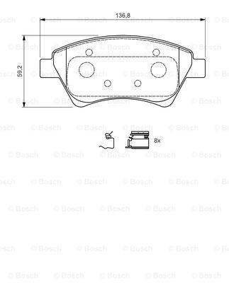 BOSCH Bremsbelagsatz, Scheibenbremse