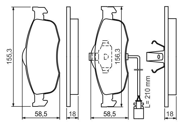 BOSCH Bremsbelagsatz, Scheibenbremse