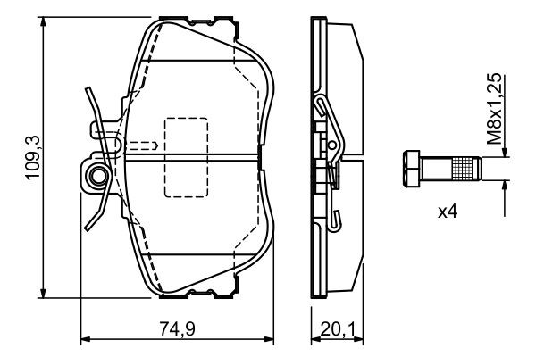 BOSCH Bremsbelagsatz, Scheibenbremse