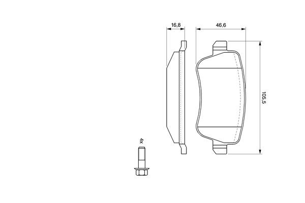 BOSCH Bremsbelagsatz, Scheibenbremse
