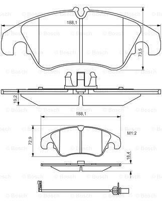 BOSCH Bremsbelagsatz, Scheibenbremse