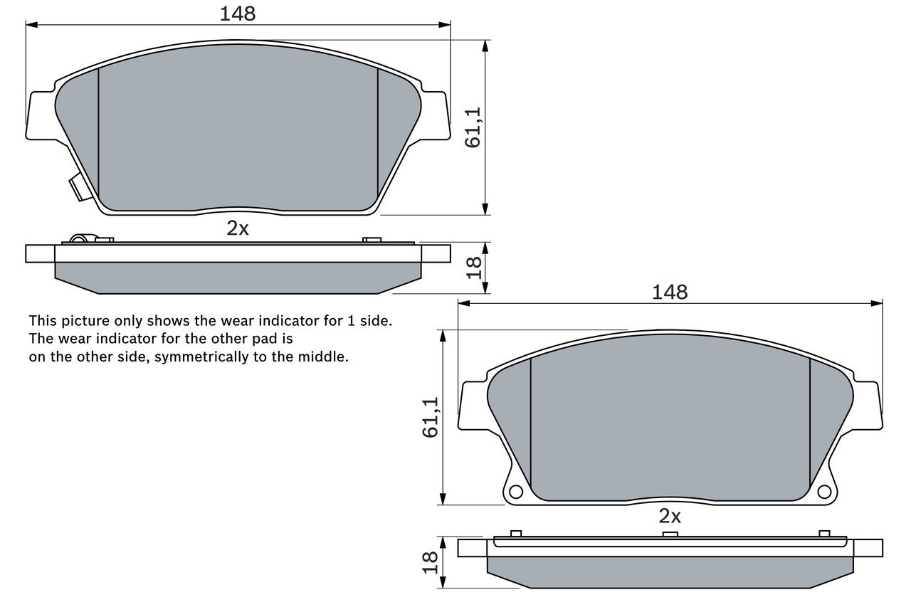 BOSCH Bremsbelagsatz, Scheibenbremse