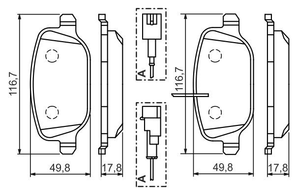 BOSCH Bremsbelagsatz, Scheibenbremse